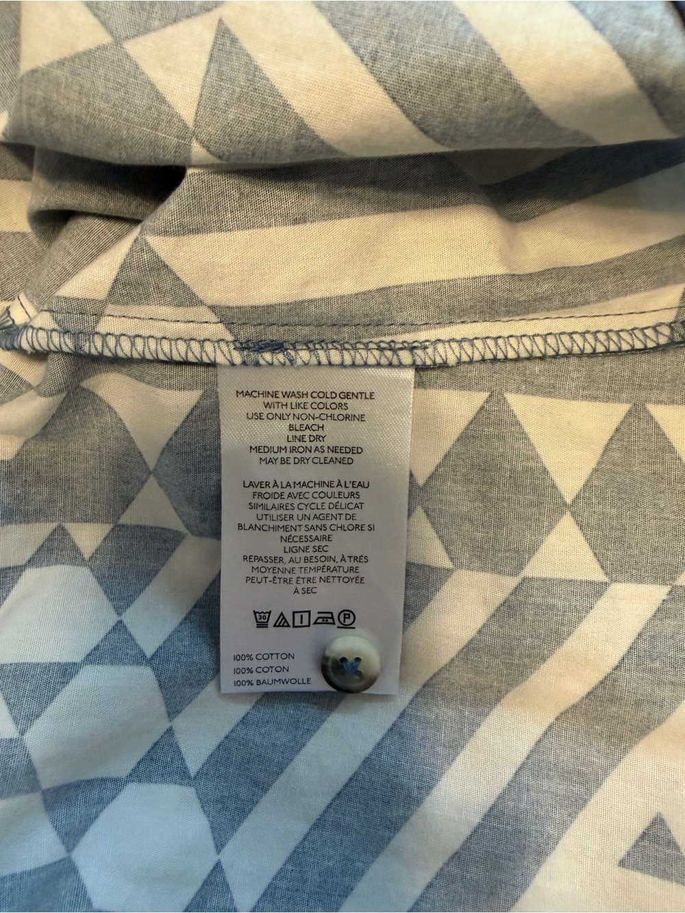 Anthropologie Maeve Soren Blue Geometric Print Shirtdress Sz M - Picture 6 of 7